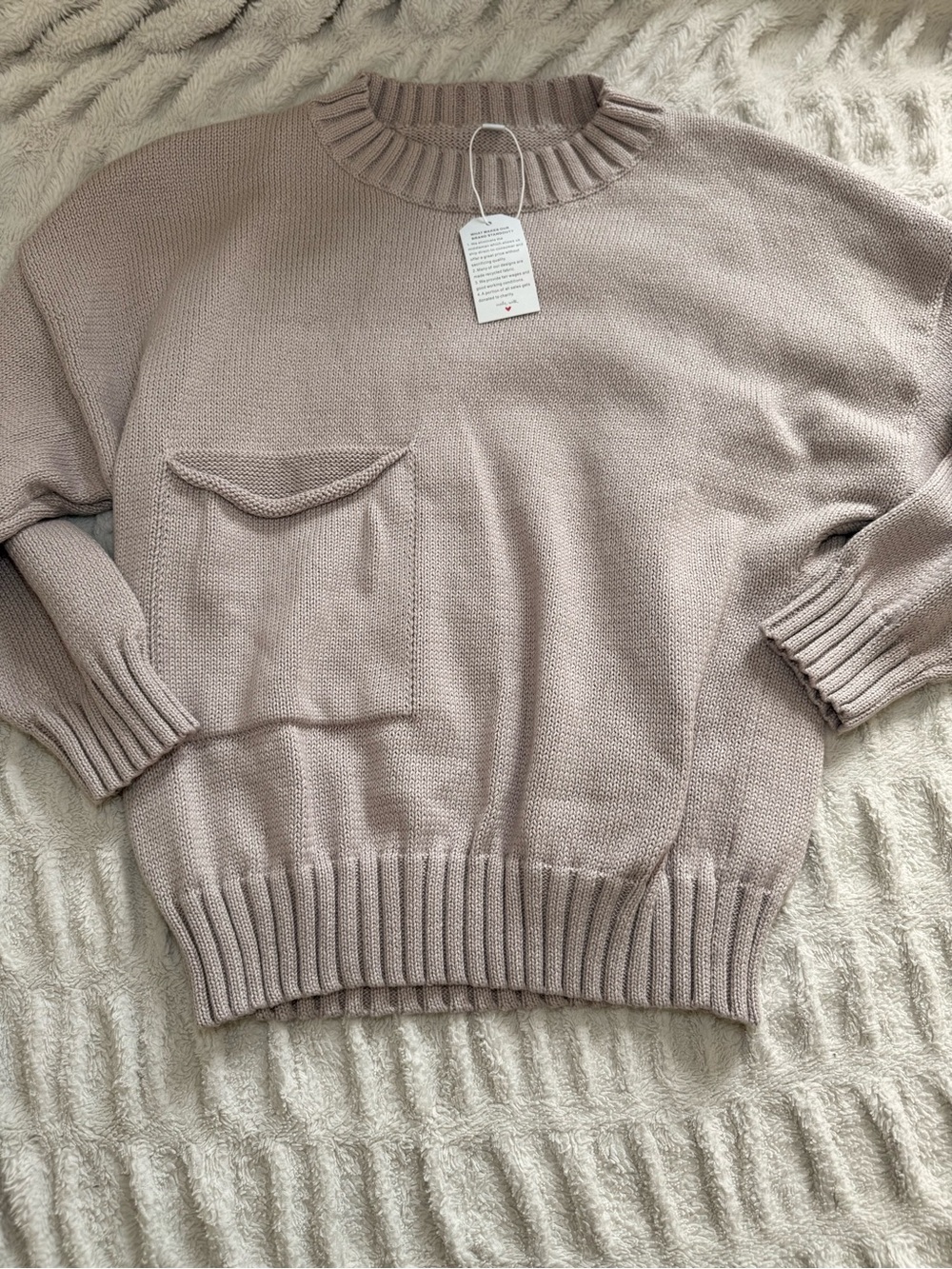 Taupe Knit Pullover Sweater Size L